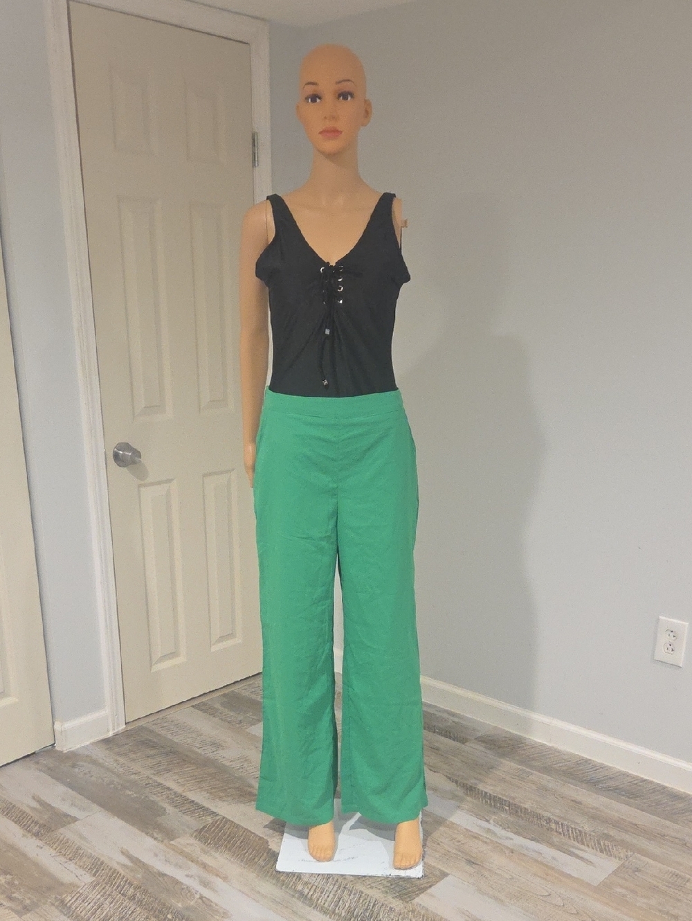 STYLEWE Wide-Leg High-Waist Pants in Green